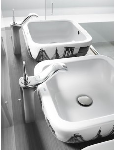 Lavabo Urban de porcelana de sobre encimera 40x40 cm. 2